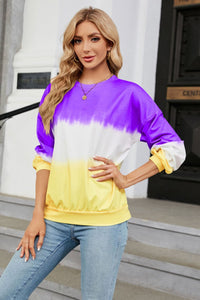 Gradient Round Neck Long Sleeve Sweatshirt (multiple color options)