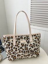 Load image into Gallery viewer, Leopard Faux Fur Tote Bag with Coin Purse (2 color options)
