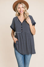 Load image into Gallery viewer, Striped Button Front Baby Doll Top
