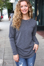 Load image into Gallery viewer, Casual Chic Solid Grey Fitted Long Sleeve Terry Pullover
