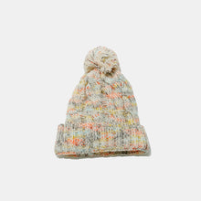 Load image into Gallery viewer, Contrast Cable-Knit Hat with Pompom (multiple color options)
