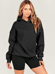 Dropped Shoulder Long Sleeve Hoodie (multiple color options)