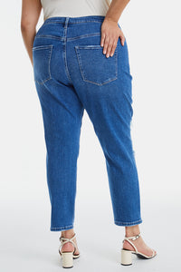 Distressed High Waist Mom Jeans by Bayeas