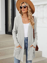 Load image into Gallery viewer, Pocketed Open Front Long Sleeve Cardigan (multiple color options)
