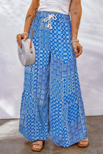 Load image into Gallery viewer, Drawstring Printed Wide Leg Pants (multiple color/print options)
