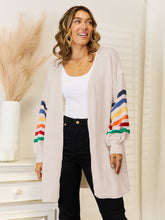 Load image into Gallery viewer, Striped Open Front Dropped Shoulder Cardigan (multiple color options)
