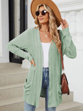 Load image into Gallery viewer, Pocketed Open Front Long Sleeve Cardigan (multiple color options)
