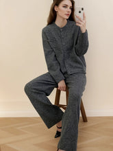 Load image into Gallery viewer, Pocketed Round Neck Button Up Cardigan and Pants Sweater Set (multiple color options)
