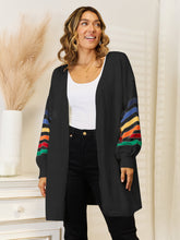 Load image into Gallery viewer, Striped Open Front Dropped Shoulder Cardigan (multiple color options)
