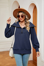 Load image into Gallery viewer, Half-Zip Collared Sweatshirt (multiple color options)
