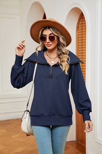 Half-Zip Collared Sweatshirt (multiple color options)