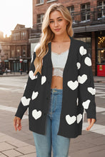 Load image into Gallery viewer, Heart Button Down Long Sleeve Cardigan (multiple color options)
