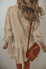 Load image into Gallery viewer, Tiered Collared Neck Balloon Sleeve Shirt Dress (2 color options)
