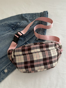 Plaid Adjustable Strap Crossbody Bag (multiple color options)