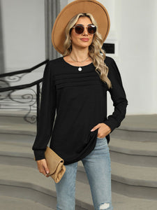 Round Neck Long Sleeve Top (multiple color options)