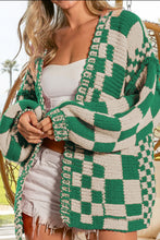 Load image into Gallery viewer, Checkered Open Front Long Sleeve Cardigan (multiple color options)
