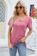 Load image into Gallery viewer, Ruched Square Neck Short Sleeve Top (multiple color options)
