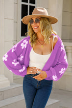 Load image into Gallery viewer, Floral Open Front Fuzzy Cardigan (multiple color options)
