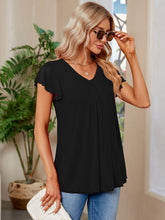 Load image into Gallery viewer, Ruched V-Neck Short Sleeve Top  (multiple color options)
