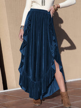 Load image into Gallery viewer, Slit Ruffled Wide Leg Pants (multiple color options)
