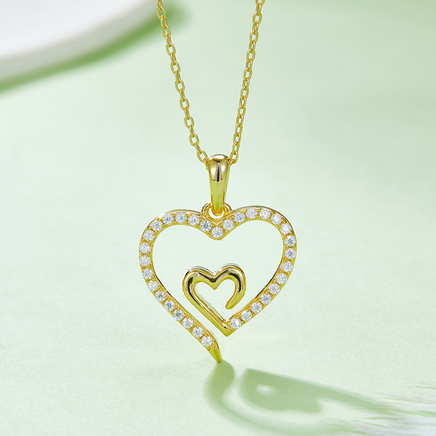 Moissanite 925 Sterling Silver Heart Pendant Necklace (multiple color options)