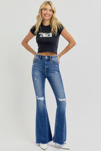 Load image into Gallery viewer, RISEN High Rise Distressed Raw Hem Flare Jeans
