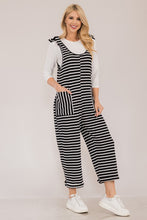 Load image into Gallery viewer, Striped Scoop Neck Overalls with Pockets
