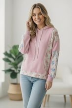 Load image into Gallery viewer, Sweet Spring Blossoms Color Block Hoodie
