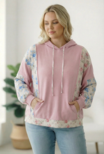Load image into Gallery viewer, Sweet Spring Blossoms Color Block Hoodie
