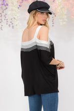 Load image into Gallery viewer, Striped Cold Shoulder Top
