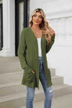 Load image into Gallery viewer, Pocketed Open Front Long Sleeve Cardigan (multiple color options)
