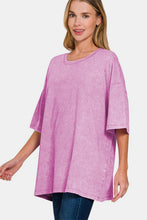 Load image into Gallery viewer, Washed Round Neck Drop Shoulder Oversized T-Shirt in Mauve
