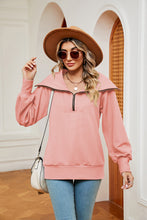 Load image into Gallery viewer, Half-Zip Collared Sweatshirt (multiple color options)
