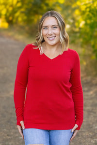 Leah Long Sleeve Top - Red