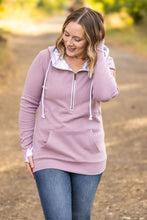 Load image into Gallery viewer, HalfZip Hoodie - Mauve and White Geometric
