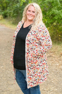 Classic Cardigan - Red Floral