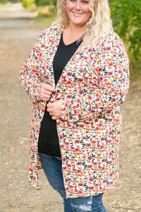 Classic Cardigan - Red Floral