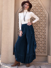 Load image into Gallery viewer, Slit Ruffled Wide Leg Pants (multiple color options)
