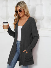 Load image into Gallery viewer, Pocketed Open Front Long Sleeve Cardigan (multiple color options)
