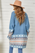 Load image into Gallery viewer, Geometric Open Front Long Sleeve Cardigan (multiple color options)
