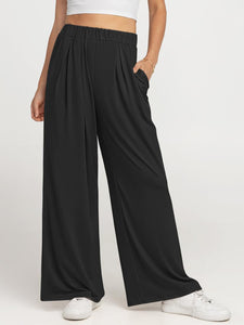 Elastic Waist Wide Leg Pants (multiple color options)