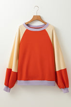 Load image into Gallery viewer, Color Block Round Neck Long Sleeve Sweatshirt
