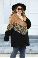 Load image into Gallery viewer, Leopard Zip Up Hooded Outerwear
