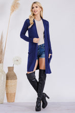 Load image into Gallery viewer, Open Front Cardigan with Pockets in Navy
