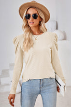 Load image into Gallery viewer, Round Neck Puff Sleeve Top (multiple color options)
