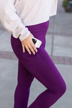 Load image into Gallery viewer, The Reese  Purple Flare Leggings -  Luxe Leggings by Julia Rose®
