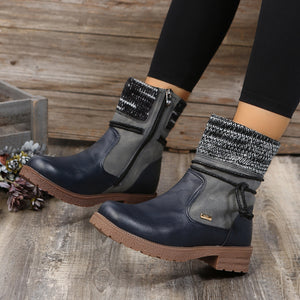 Side Zipper PU Leather Boots (2 color options)