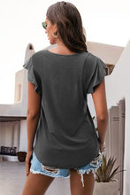 Load image into Gallery viewer, Ruffled Round Neck Cap Sleeve Top (multiple color options)
