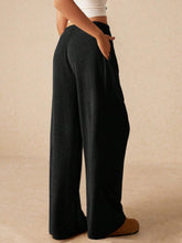 Load image into Gallery viewer, Ribbed Drawstring Wide Leg Pants (multiple color options)
