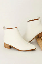 Load image into Gallery viewer, PU Leather Block Heel Boots in White
